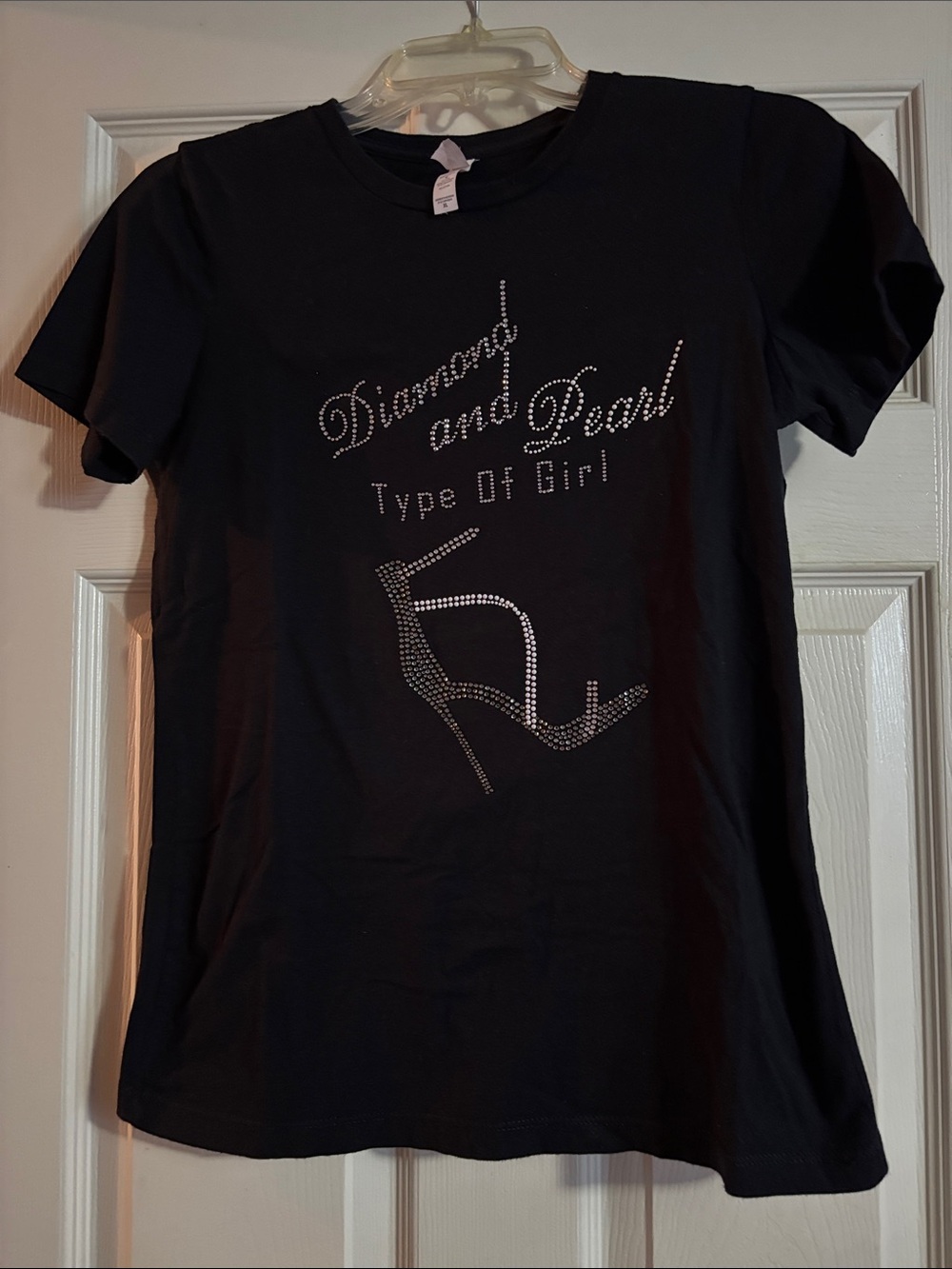 Bella Canvas Black Tee with Rhinestone Accents